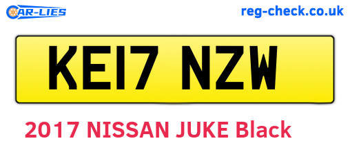KE17NZW are the vehicle registration plates.