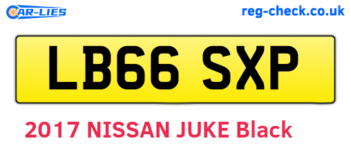 LB66SXP are the vehicle registration plates.