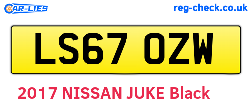 LS67OZW are the vehicle registration plates.
