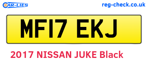 MF17EKJ are the vehicle registration plates.