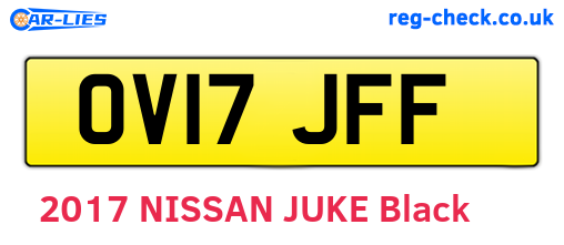 OV17JFF are the vehicle registration plates.