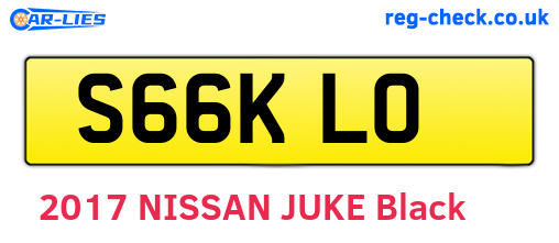 S66KLO are the vehicle registration plates.