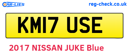 KM17USE are the vehicle registration plates.