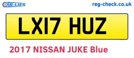 LX17HUZ are the vehicle registration plates.