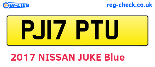PJ17PTU are the vehicle registration plates.