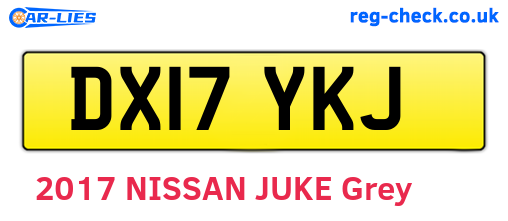 DX17YKJ are the vehicle registration plates.