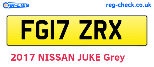FG17ZRX are the vehicle registration plates.
