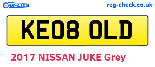 KE08OLD are the vehicle registration plates.
