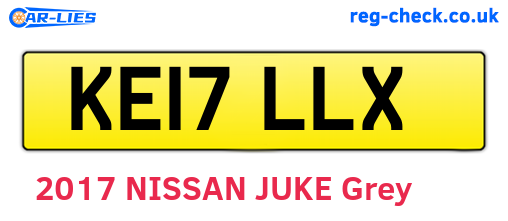 KE17LLX are the vehicle registration plates.