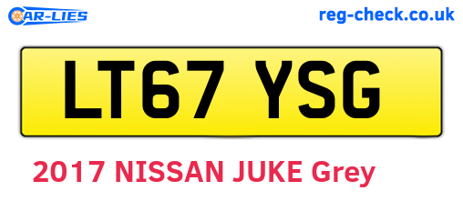 LT67YSG are the vehicle registration plates.