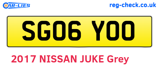 SG06YOO are the vehicle registration plates.