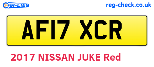 AF17XCR are the vehicle registration plates.