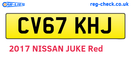 CV67KHJ are the vehicle registration plates.