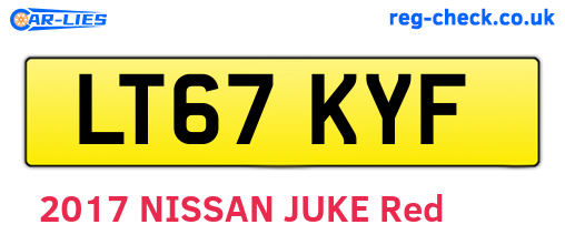 LT67KYF are the vehicle registration plates.