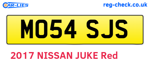 MO54SJS are the vehicle registration plates.
