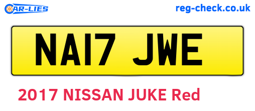 NA17JWE are the vehicle registration plates.