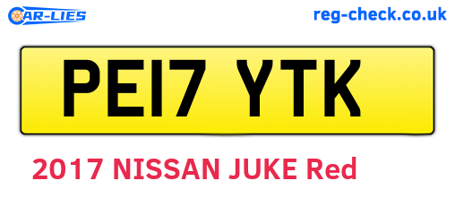 PE17YTK are the vehicle registration plates.