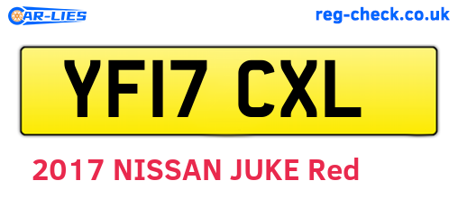 YF17CXL are the vehicle registration plates.