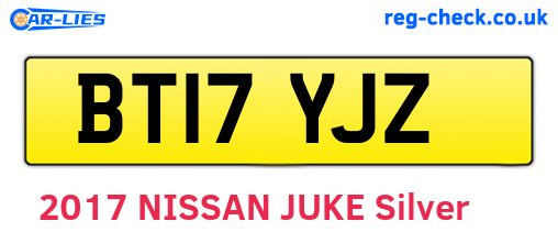 BT17YJZ are the vehicle registration plates.