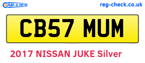 CB57MUM are the vehicle registration plates.