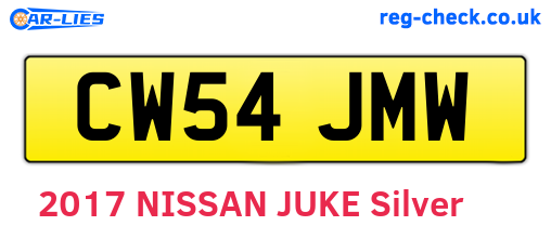 CW54JMW are the vehicle registration plates.