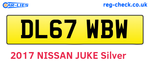 DL67WBW are the vehicle registration plates.