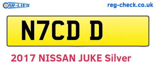 N7CDD are the vehicle registration plates.