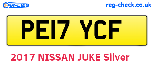 PE17YCF are the vehicle registration plates.