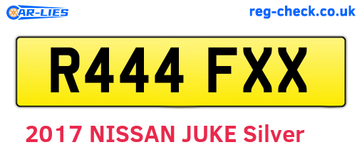 R444FXX are the vehicle registration plates.