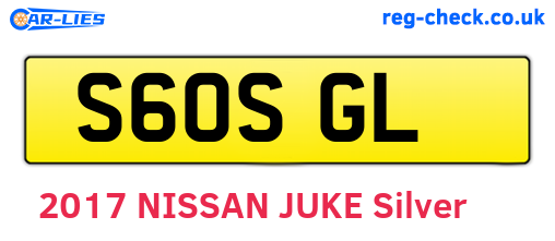 S60SGL are the vehicle registration plates.
