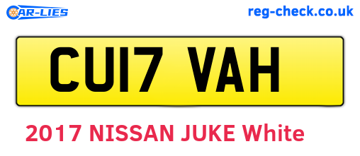 CU17VAH are the vehicle registration plates.