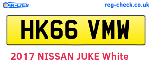 HK66VMW are the vehicle registration plates.