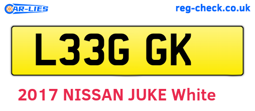 L33GGK are the vehicle registration plates.