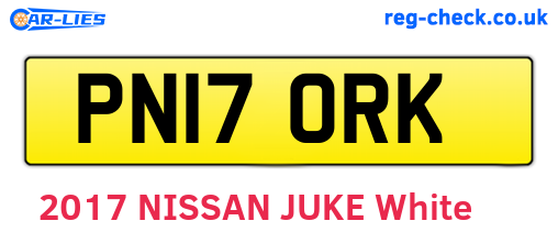 PN17ORK are the vehicle registration plates.