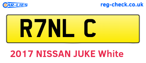 R7NLC are the vehicle registration plates.