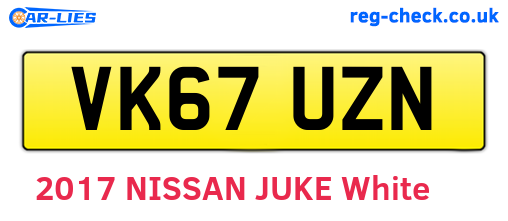 VK67UZN are the vehicle registration plates.