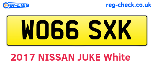 WO66SXK are the vehicle registration plates.