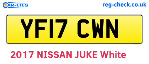 YF17CWN are the vehicle registration plates.