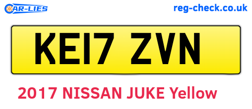 KE17ZVN are the vehicle registration plates.