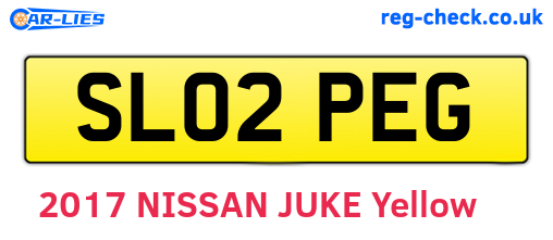 SL02PEG are the vehicle registration plates.