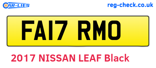 FA17RMO are the vehicle registration plates.