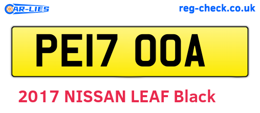 PE17OOA are the vehicle registration plates.