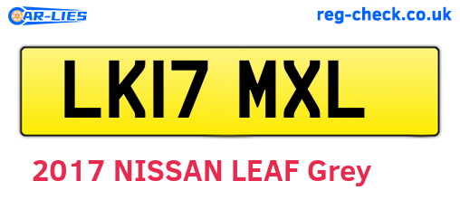 LK17MXL are the vehicle registration plates.