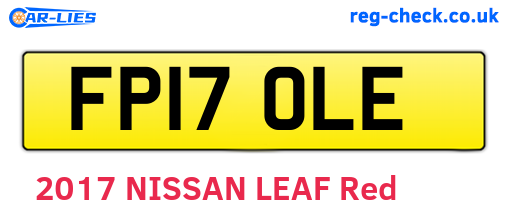 FP17OLE are the vehicle registration plates.
