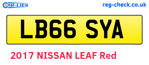 LB66SYA are the vehicle registration plates.