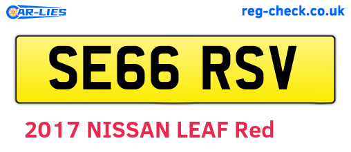 SE66RSV are the vehicle registration plates.