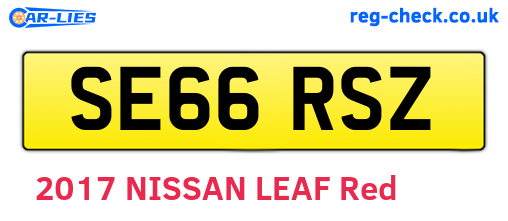 SE66RSZ are the vehicle registration plates.