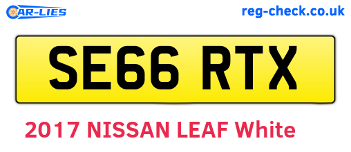 SE66RTX are the vehicle registration plates.