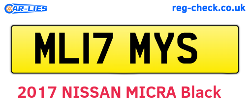ML17MYS are the vehicle registration plates.