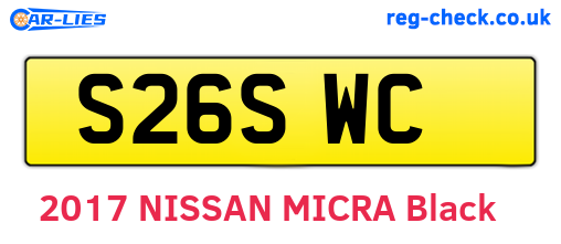 S26SWC are the vehicle registration plates.